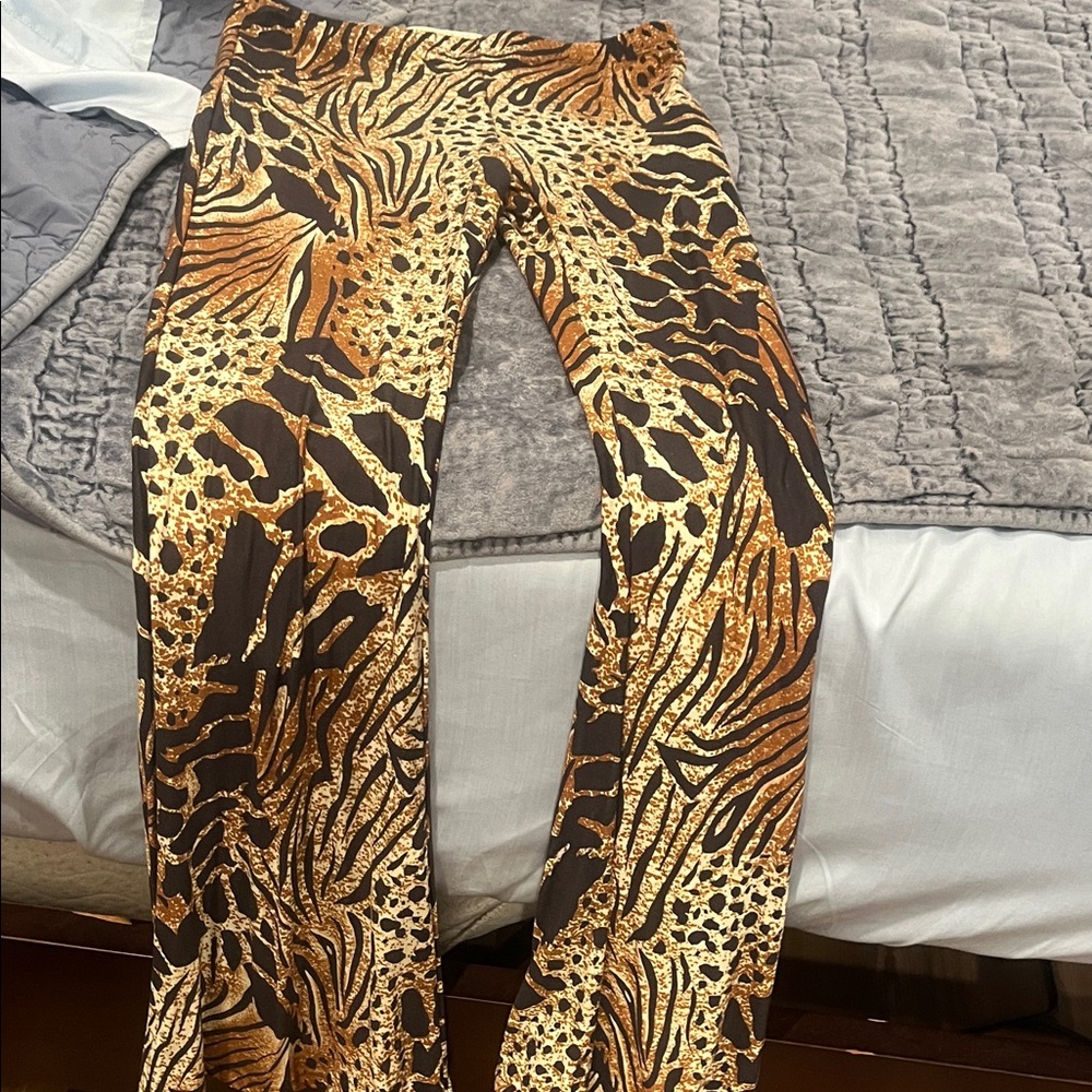 Novella Royale Animal Print Wide Leg Janis bellls brown Budapest